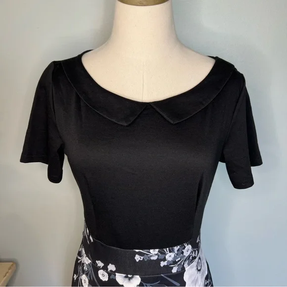 HELYO Classics, Women's Elegant Vintage Casual Floral Print Dress w/Pockets, SzM - Picture 3 of 11